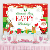 Lofaris Santa Claus With Deer Christmas Party Birthday Backdrop